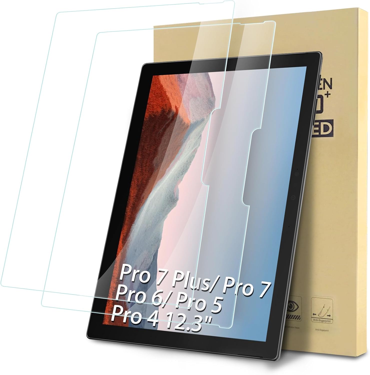 Tempered glass screen protector for Microsoft Surface Pro 7 Plus/Pro 7/Pro 6/Pro 5/Pro 4 (12.3-inch)