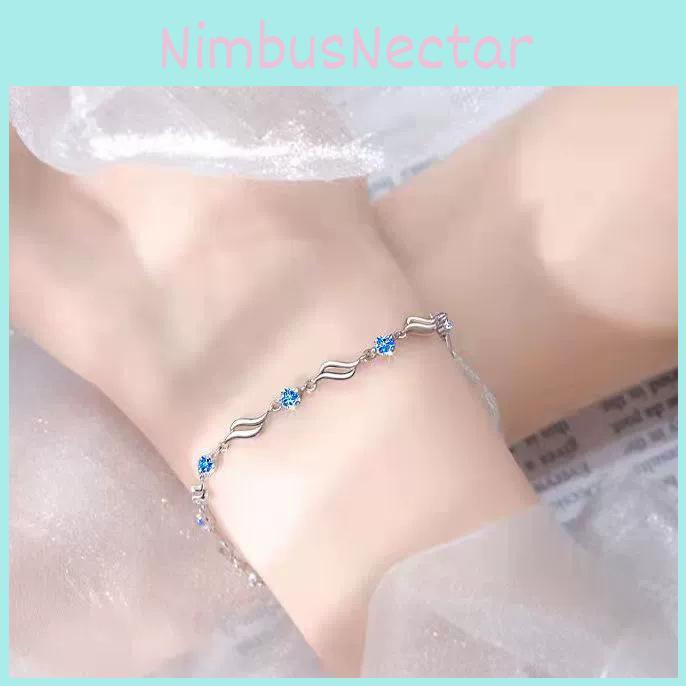 Ocean Geometric Blue Bracelet Women Jewelry Copper Decoration Fashion Gifts