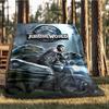 1pc Jurassic World Outdoor Flannel Blanket, Cozy & Warm Soft Te Playful Design, Napping Camping,