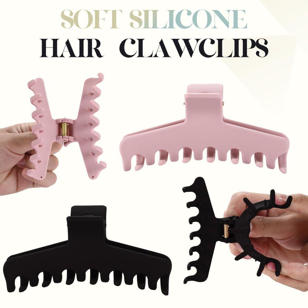 Elastic Plastic Woman Claw Clips Soft Silicone Shark Clip Fashion Hair Claw Headwear Daily Use