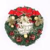 Christmas Wreath Front Door Hanging Ornaments Artificial Wreath Bell Gift Bow Stars For Christmas Tree Home Windows Decor