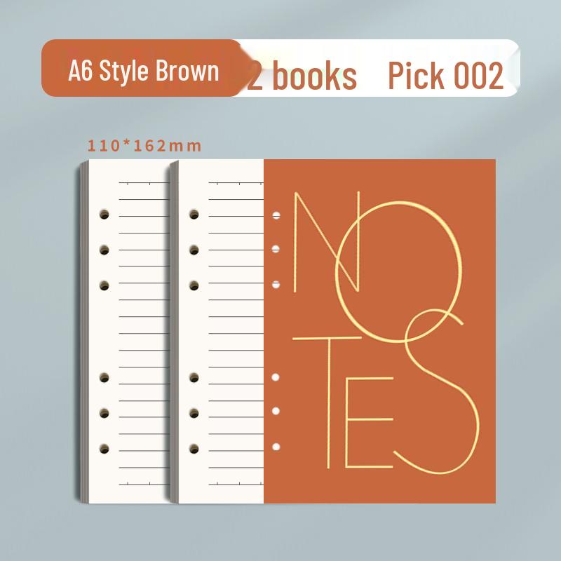 A6 Refillable Notebook: 6-Hole Lined A5 Pages