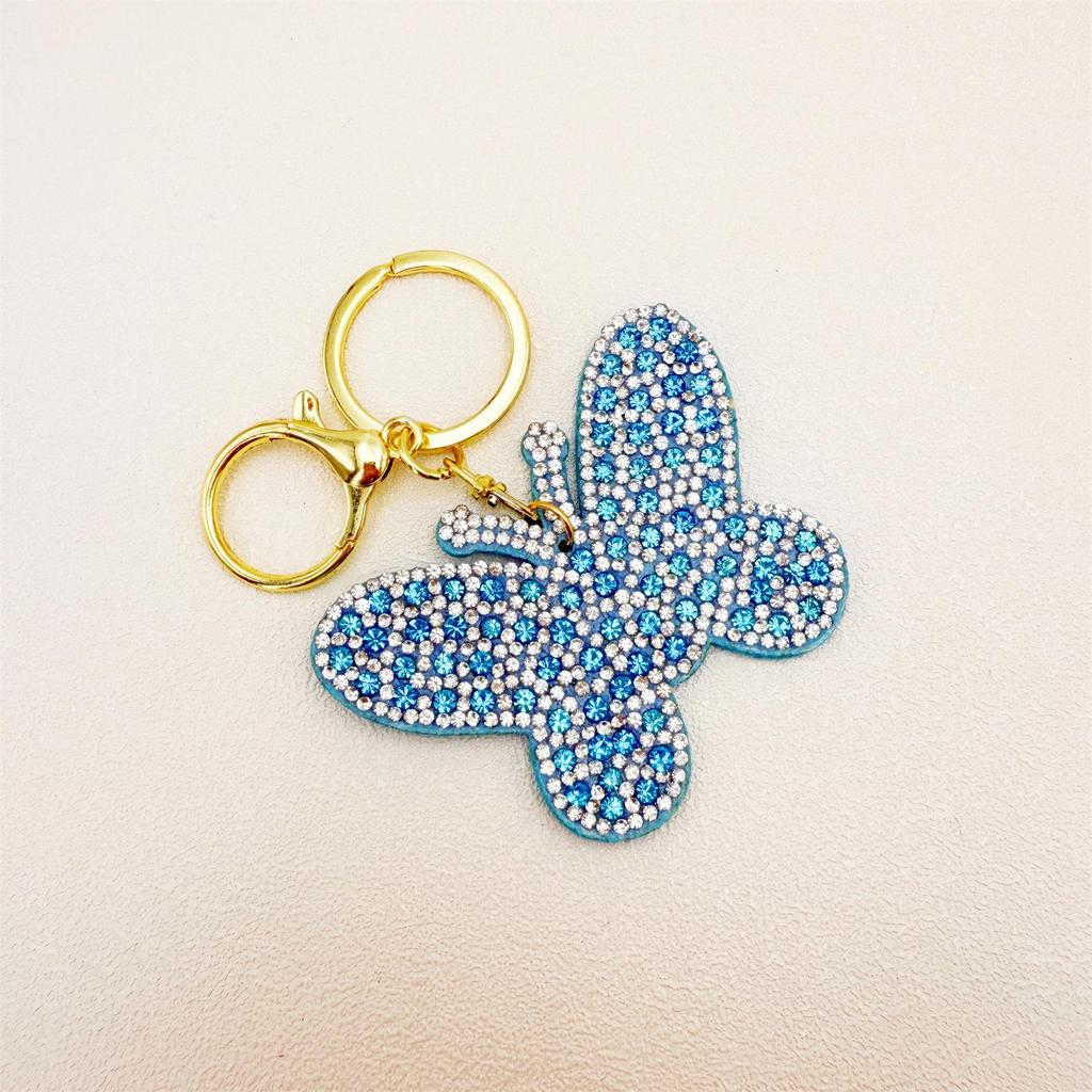 Rhinestone Butterfly Keychain and Bag Charm - Elegant Pendant and Car Hanging Ornament
