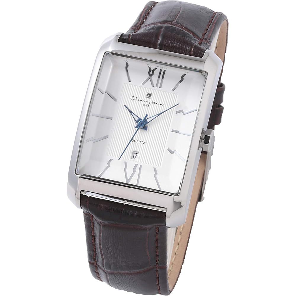 Salvatore Marra Men s Women s Analog Quartz Watch White Leather Strap with Cross Accessories