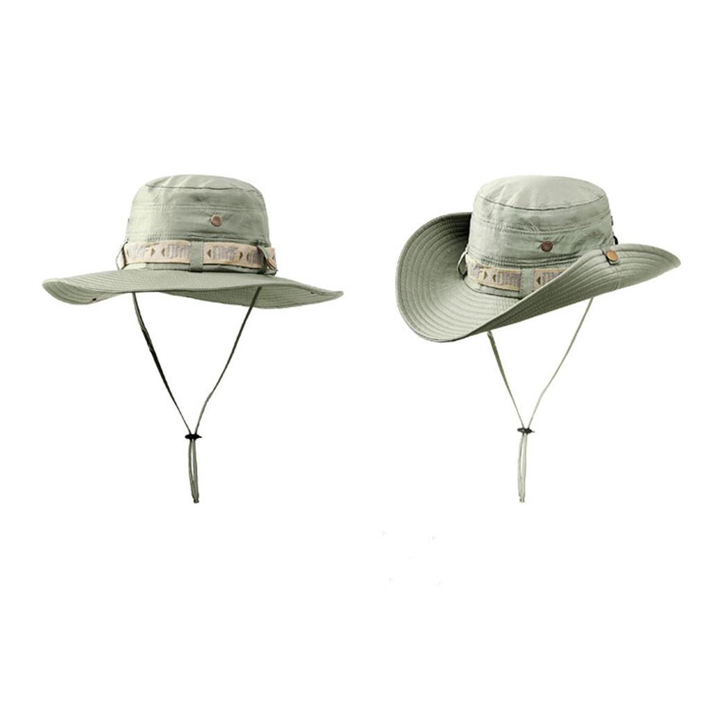 Summer Outdoor Men And Women Mountaineering Large-brimmed Fisherman Hat Sun Hat Anti-UV Fishing Cap Sun Hat