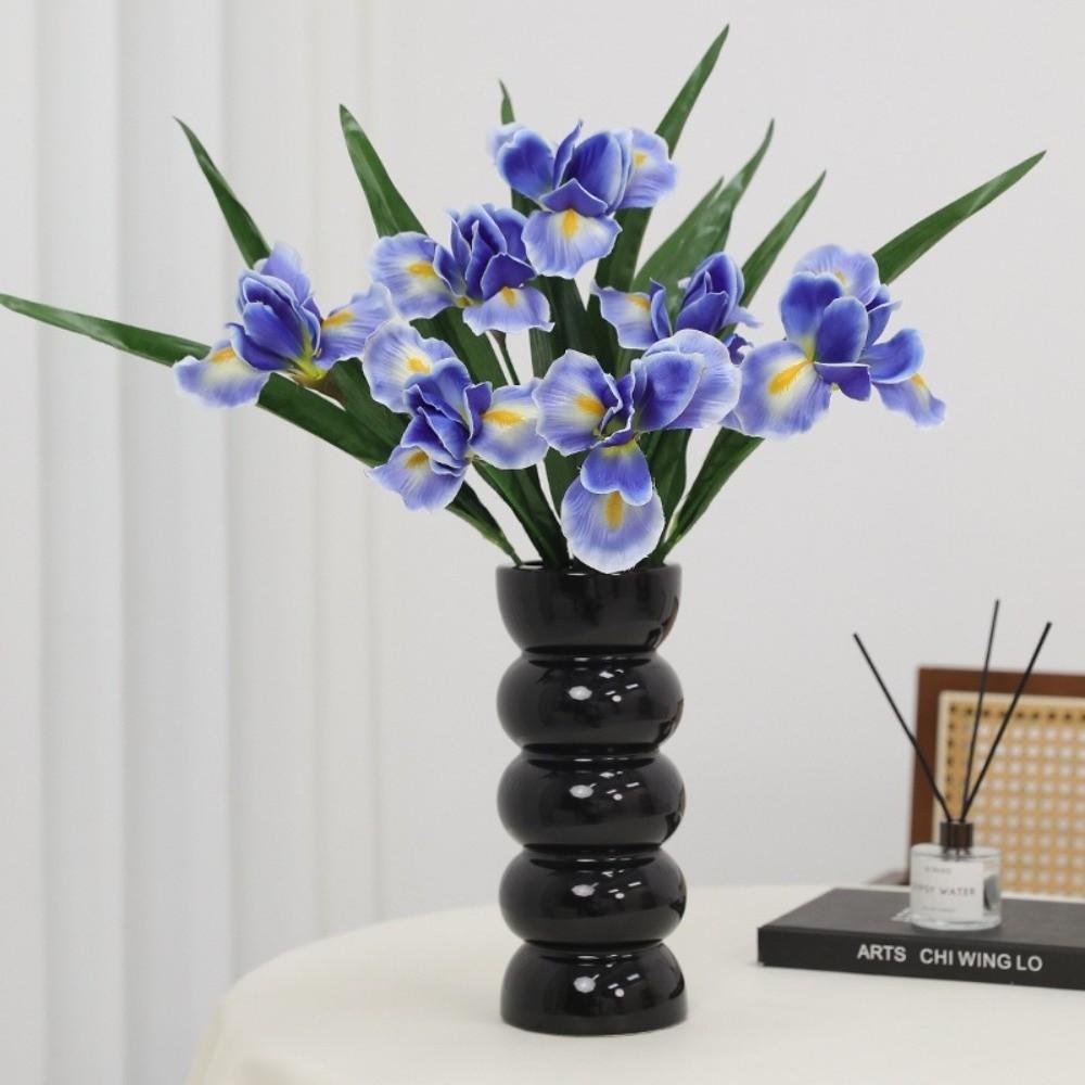 Realistic Artificial Iris Flower Branch 3D Printing Cymbidium Branch Faux Flower Living Room