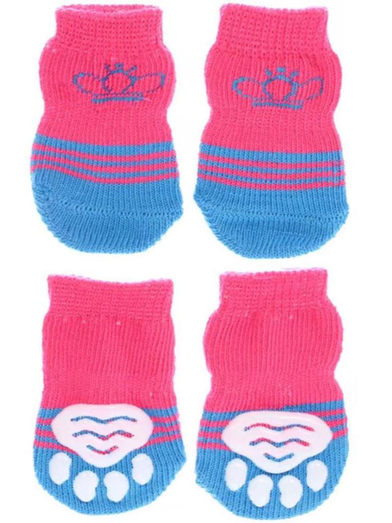 Four Seasons High-Quality Non-Slip Pet Socks for Small Dogs - Cotton Foot Covers for Teddy Dogs