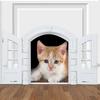 Retro Kedi Kapısı Fransız Tarzı Kilitlenebilir Çift Kapılı Kedi Kapısı Kolay Kurulum Orta Boy Kediler İçin Evcil Hayvan Kapısı