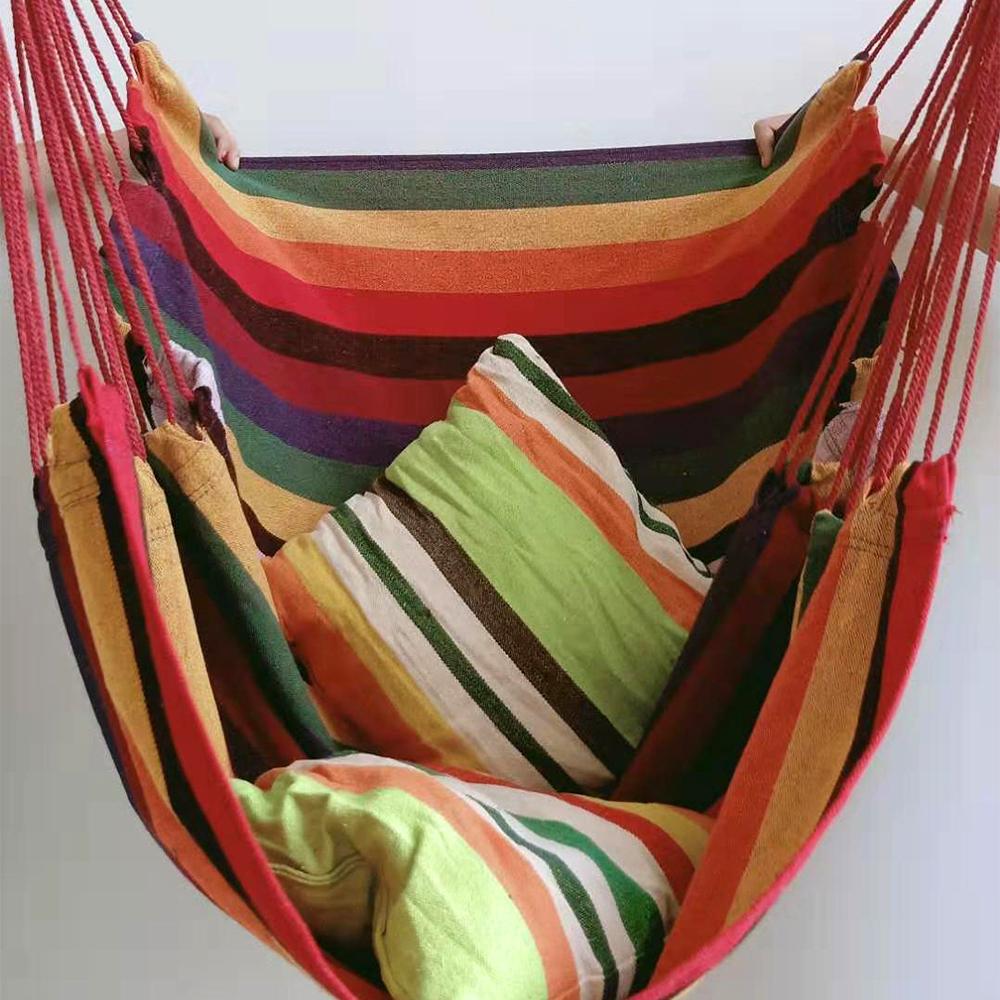 Outdoor Indoor Camping Rope Bed Home Garden Hanging Chair Fabric 120KG Hanging Hammock Hammock Chair Hammock Swings Swing Seat