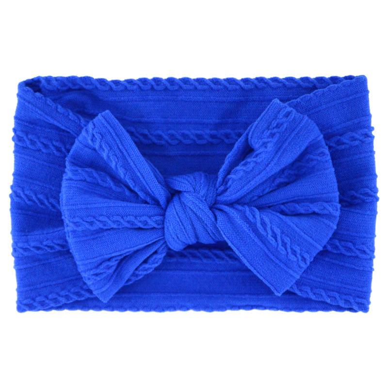Solid Color Bow Baby Headbands, Soft Elastic Nylon Wide Hairbands for Infants
