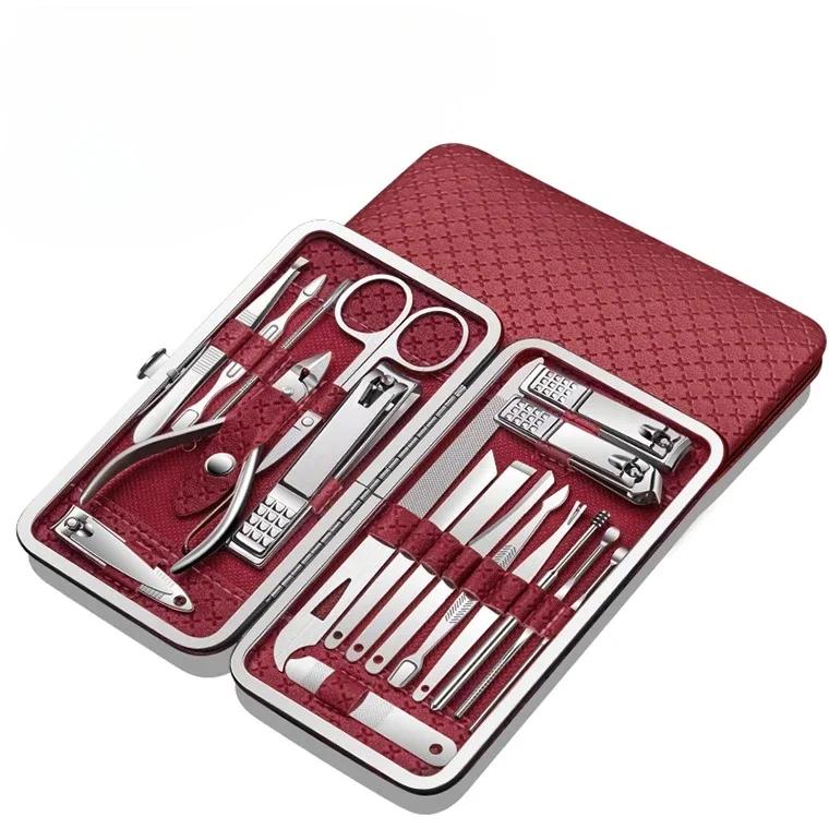 19-teiliges professionelles Nagelknipser-Set Nagelknipser Nagelhautschere Zange Stabile Maniküre-Pediküre-Werkzeuge für Männer und Frauen Reise