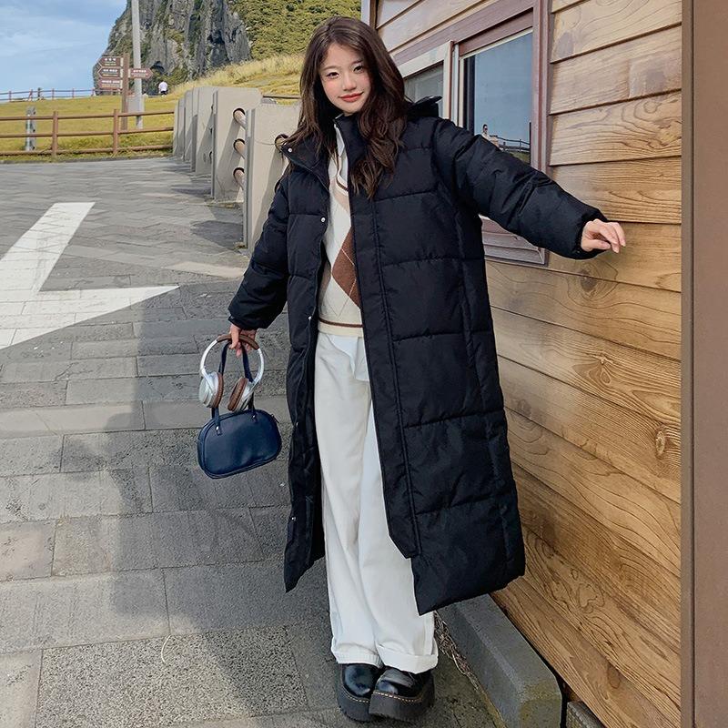 Long over the knee winter new cotton-padded clothes women's loose down cotton-padded clothes women's thickened cotton-padded jacket
