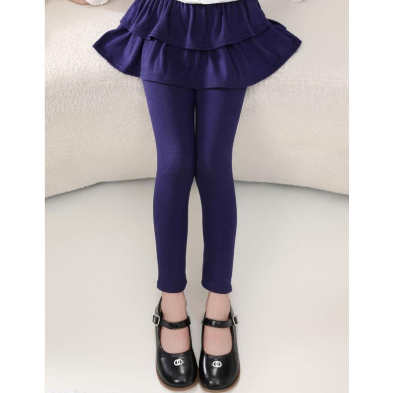 Leggings para Meninas Estilos Primavera e Outono Calça-saia Infantil Falsa de Duas Peças Usar Calça Saia Elástica para Meninas para Usar ao Ar Livre