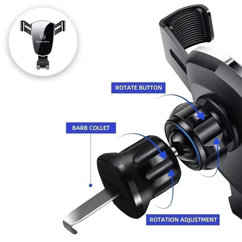 TEP3 Gravity Car Phone Holder Air Vent Moblie Cell Stand Mount Bracket For Mercedes Benz AMG A C E S V Class W201 W210 W108 W204 W205