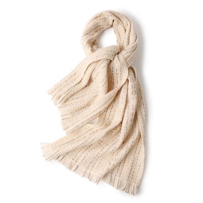 24 Autumn and Winter New Light Wool Woven Scarf Women's Wool Plaid Warm Scarf