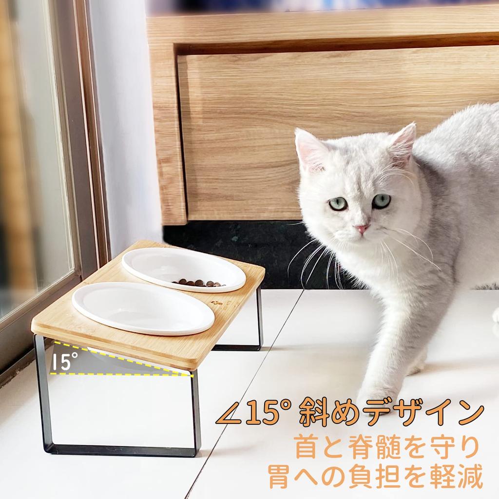 Cat Cat Cat Food Tableware Stunt Cat School Pet Food Bamboo Cat Rice Ceramic Food Double Snack For Small Ceramic Food Tableware, Bowl, Container,