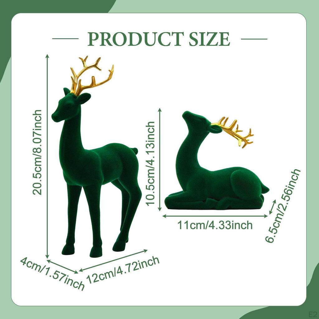 Reindeer Figurines Elk Sculptures Christmas Decoration Ornaments Sitting Standing Deer Statues for