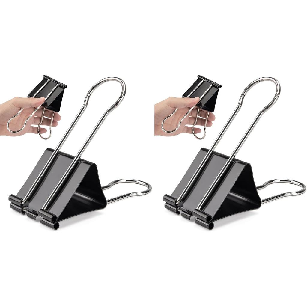 OWLKELA 2.4 inch Extra Jumbo Binder Clips 4 Pcs, Large Paper Clip, Big Paper Clamps, Binder Clips Large Size for Home, School and Office Supplies