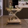 Modern Gold Serving Bar Cart