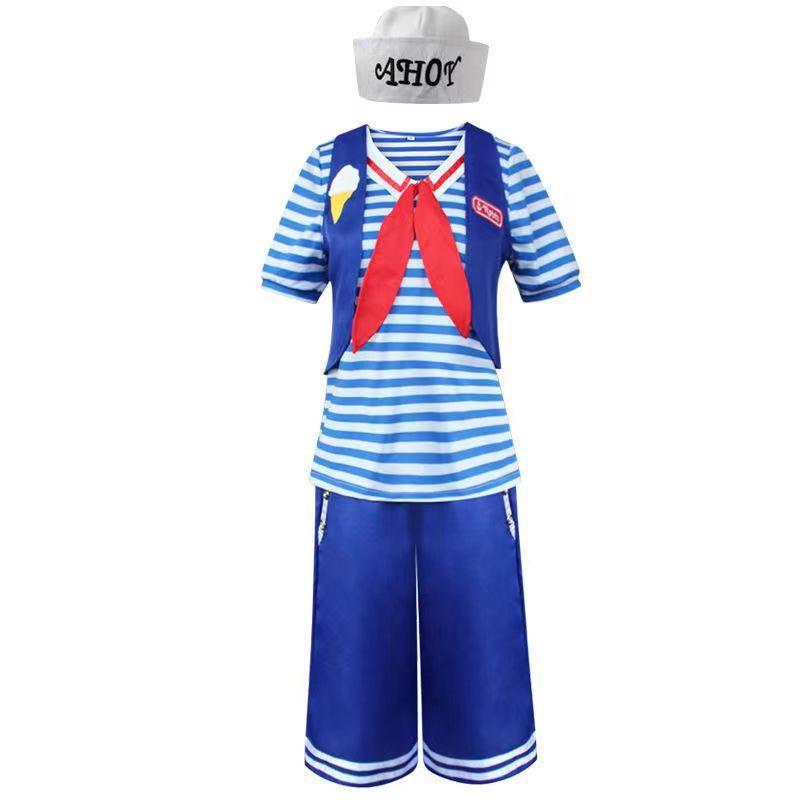 Halloween cosplay costume Stranger Things ice cream clerk cosplay costume uniform XS