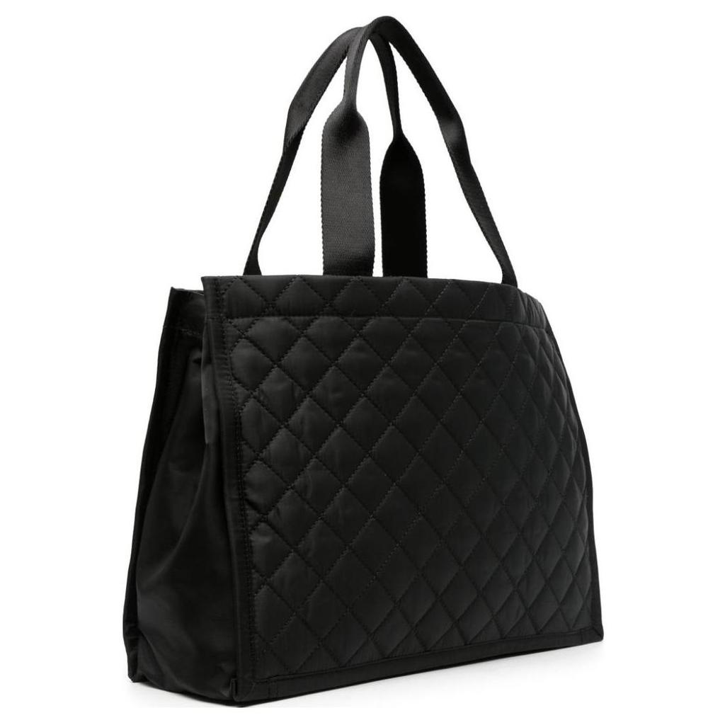 Moschino Classic Simple Logo Crystal Embellished Fabric Tote Bag Women Tote Bags Black B741982013555