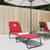 VidaXL Folding Lounge Chair Red Oxford Fabric Powder-coated Steel 360177