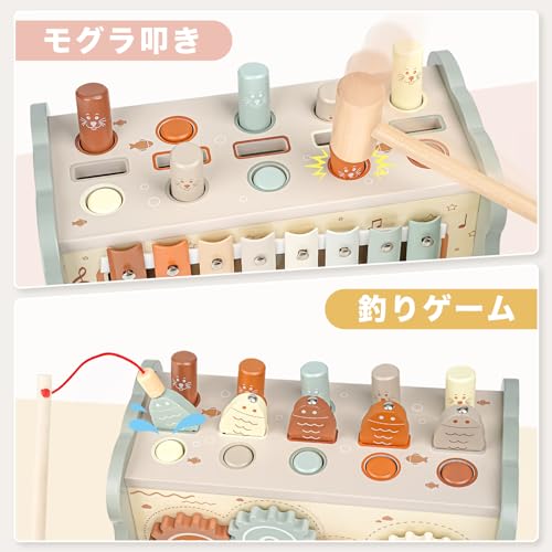 Montessori Toys for Boys and Girls, Wooden Educational Toys for 1, 2, and 3 Year Olds, Birthday Gift, Hammer Toy, Finger Development, Montessori Teach