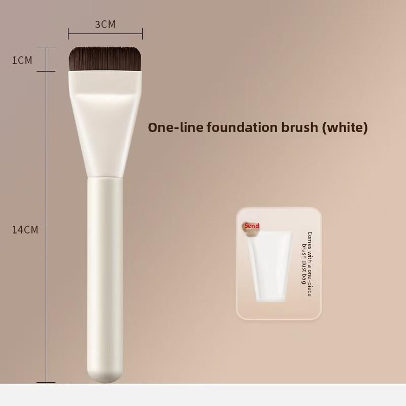 1Pc Foundation brush, makeup brush makeup tools, seamless liquid foundation brush, ultra-thin flat head makeup brush белый