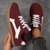 Plus Size Spring and Autumn Sneakers European and American Retro Lace-Up Casual Women's Color Block Sneakers