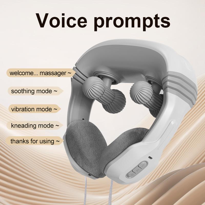 New 3rd Gear Electric Smart Cervical Massager Deep Relax Household Rechargeable Neck Kneading Hot Compress Neck Support Massager