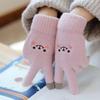 Cartoon smiley face gloves girl sweet and cute winter cold-proof velvet thickened student gloves gloves