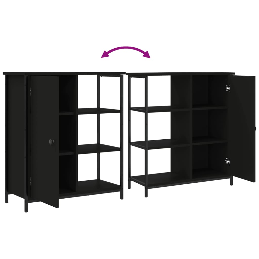 Sideboard Schwarz 70 x 30 x 80 cm Spanplatte