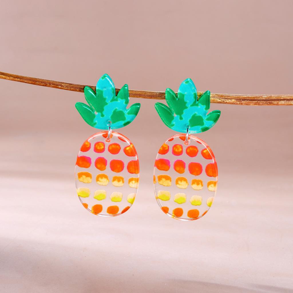 Multicolor Imitation Fruit Drop Earrings for Women Girls Acrylic Strawberry Pineapple Lemon Pendientes Earring Party Jewelry