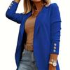 Herbst Winter Frauen Mode Einfarbig Revers Anzug Jacke Büro Freizeit Anzug