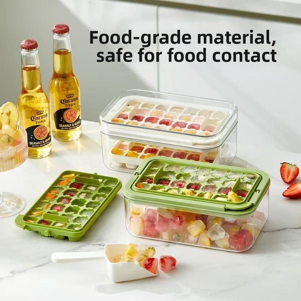 28/56 Grid Ice Cube Mold Press To Remove Ice Mould Tray Homemade Ice Maker Storage Box  Household