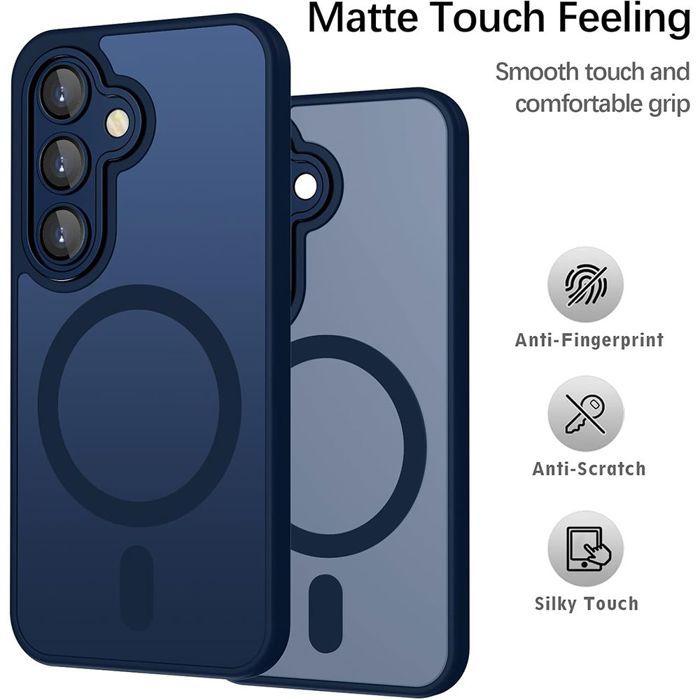 Coque Magnétique - BOOLING - pour Samsung Galaxy S26 Plus - avec Protection Caméra - 2 Vitres - Bleu Marine