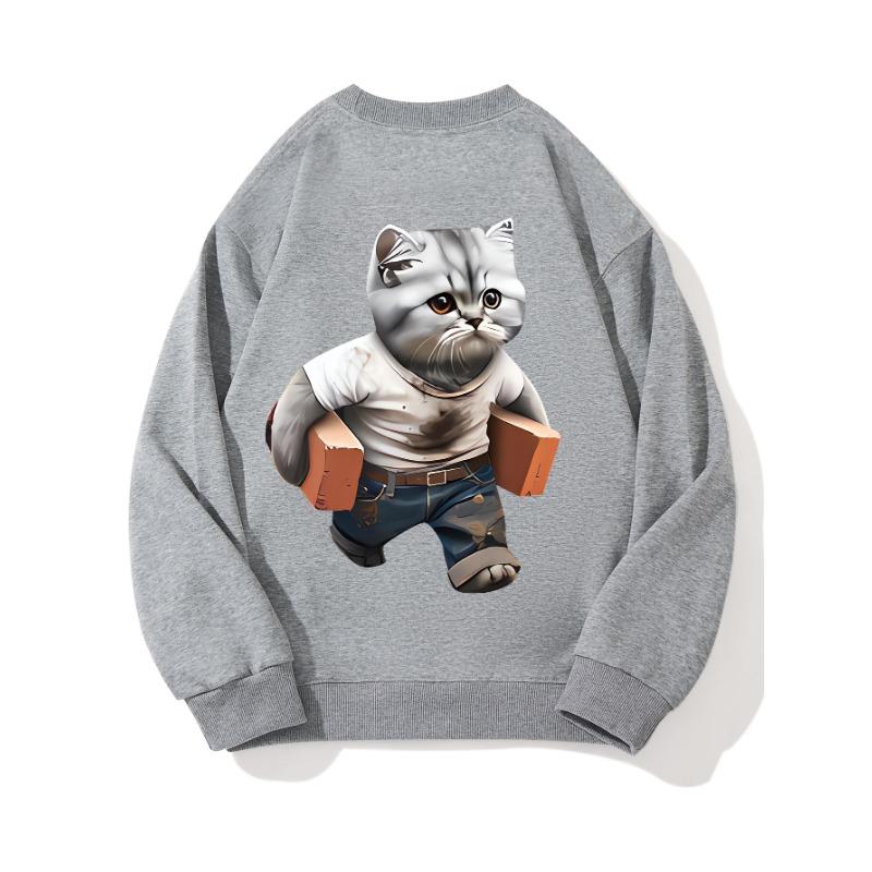 

WY Brick Board Fashionable Printed Top, Autumn and Winter Casual Sportswear, Cotton Sweatshirt XXL слоновая кость