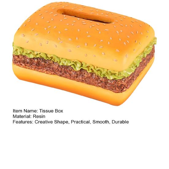 Burger Tissue Box Large Capacity Realistic Looking Hamburger Tissue Storage Box Decorative Paper Towel