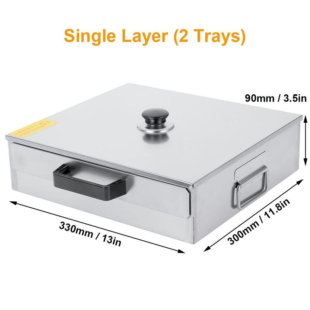 Silver 1/2 layers 304 Stainless Steel Rice Noodle Roll Steamed Steam Machine  Vermicelli Roll Steaming Furnace Steamer Home Use Steamer