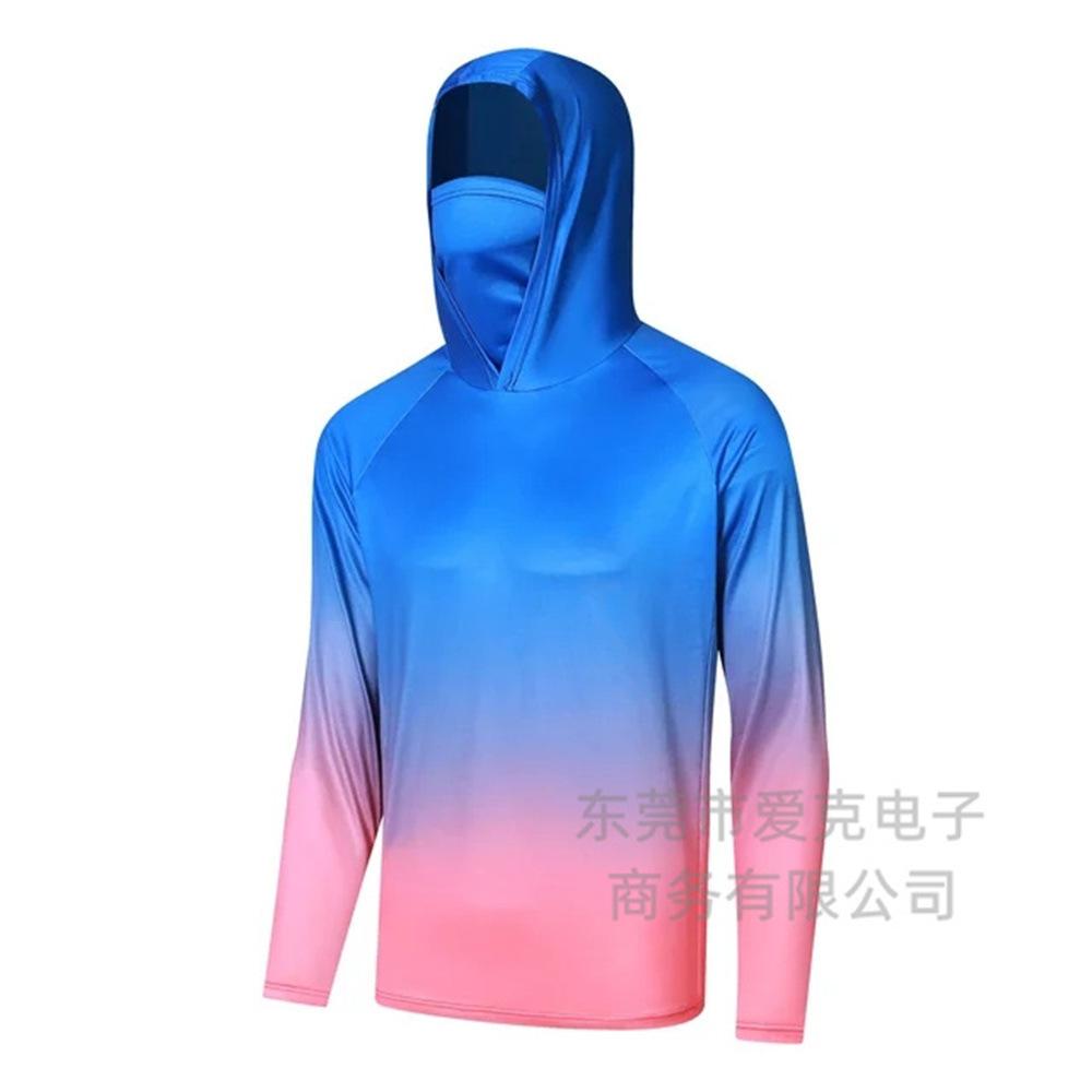 Costum de pescuit cu protecție solară, sporturi în aer liber, respirabil, cu glugă, purtând mască, costum de pescuit Luya, protecție UV, mânecă lungă, costum de pescuit la mare
