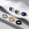 Sapphire Starry Sky Stainless Steel Couple Rings for Men & Women
