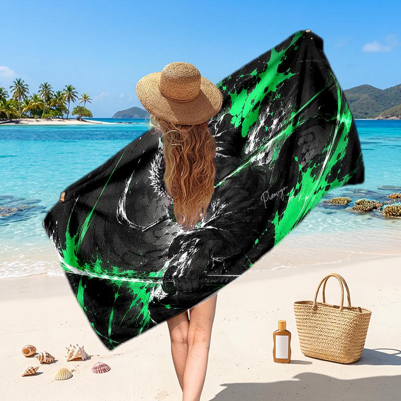 One Piece Printed Swim Towel, Portable Water Absorbent Towel for Beach Camping Daily Bathroom Use