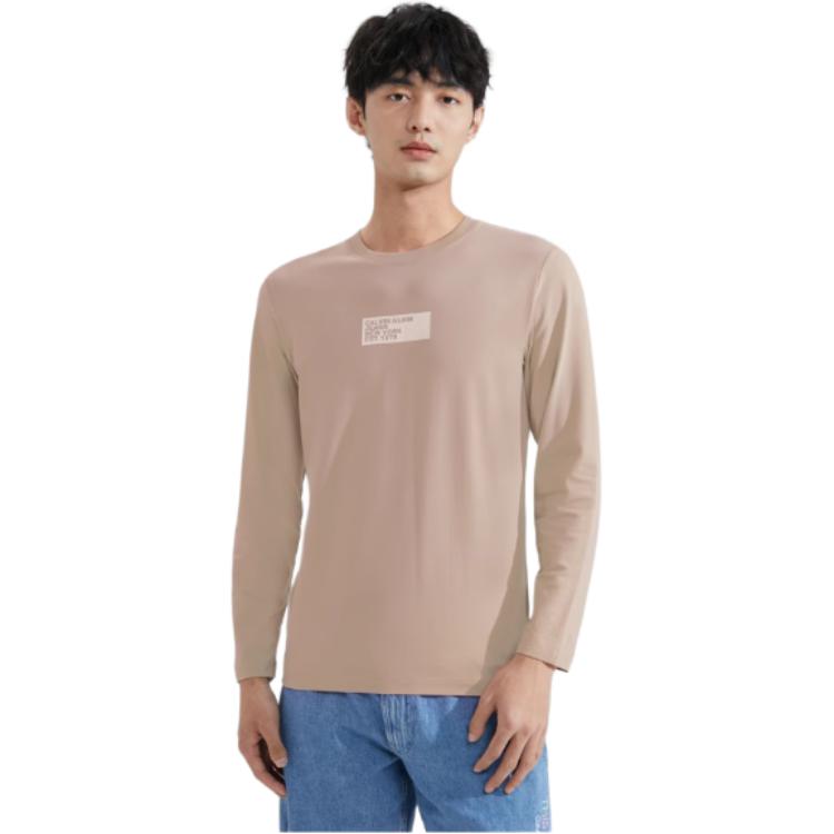 Calvin Klein Casual Minimalist Hollow Letter Comfortable Stretch Long Sleeve T-Shirt Men Tops J324497-PED