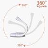 Rechargeable Clip On Reading Light, Adjustable Brightness Reading Lamp