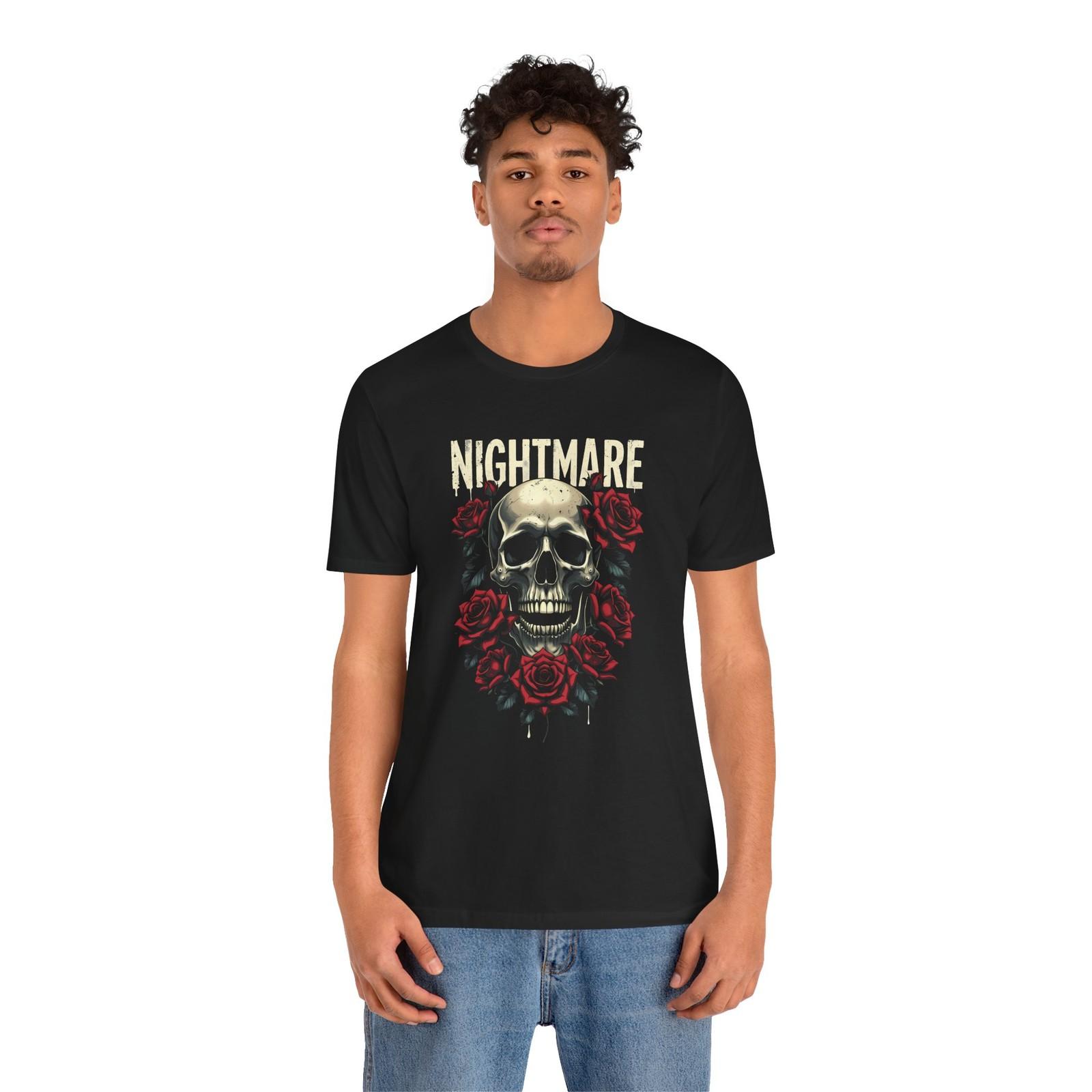 Unisex Gothic Skull & Roses Nightmare Graphic T-Shirt Vintage Style Black Tee S разноцветный