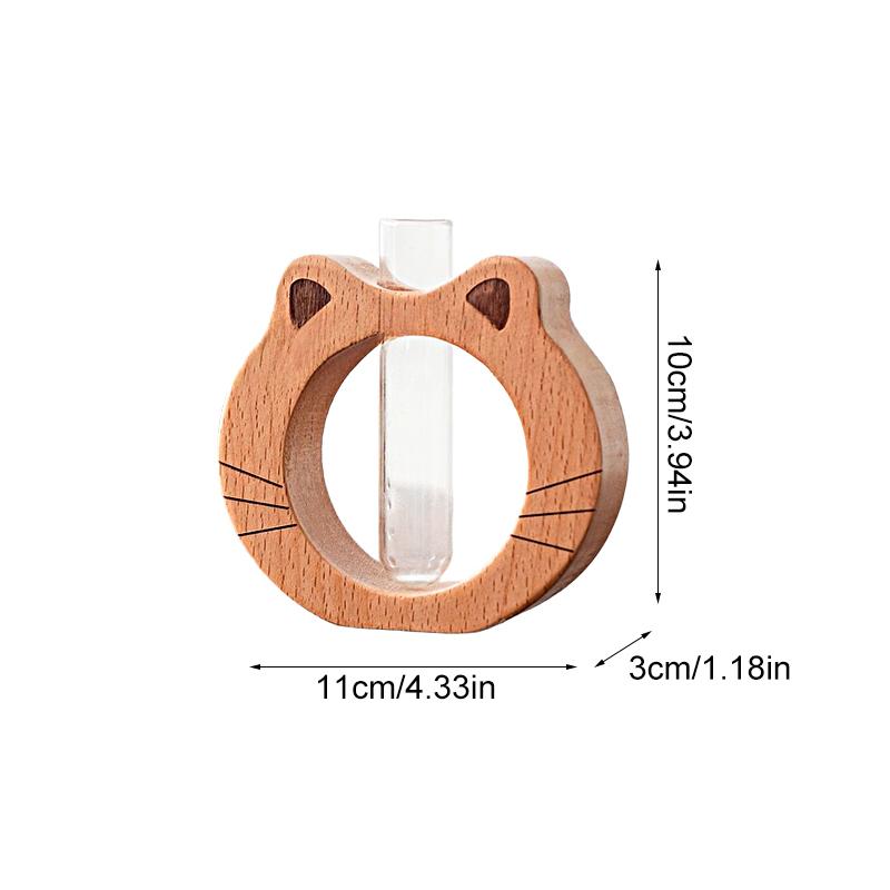 Cartoon Cat Shaped Design Ornaments Hydroponic Bottle Desktop Flower Arrangement Handmade Plastic DIY Home Decorations