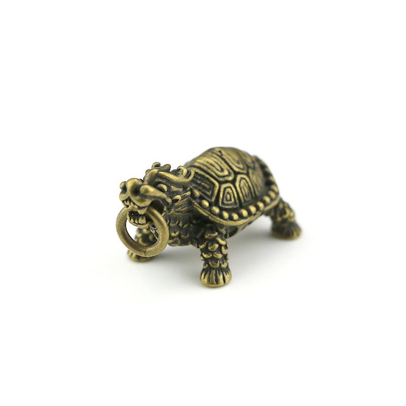 

Китайский стиль Медная голова дракона Черепаха Фигурки Латунные черепахи Миниатюры Брелок Животное Украшения Домашний Декор Аксессуары