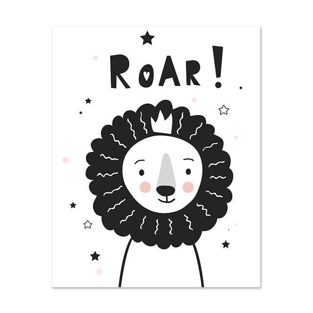 Elephant Lion Lamb Alphabet Nursery Wall Art Canvas Painting Poster Print Cartoon Decoration Picture Nordic Kids Baby Room Decor