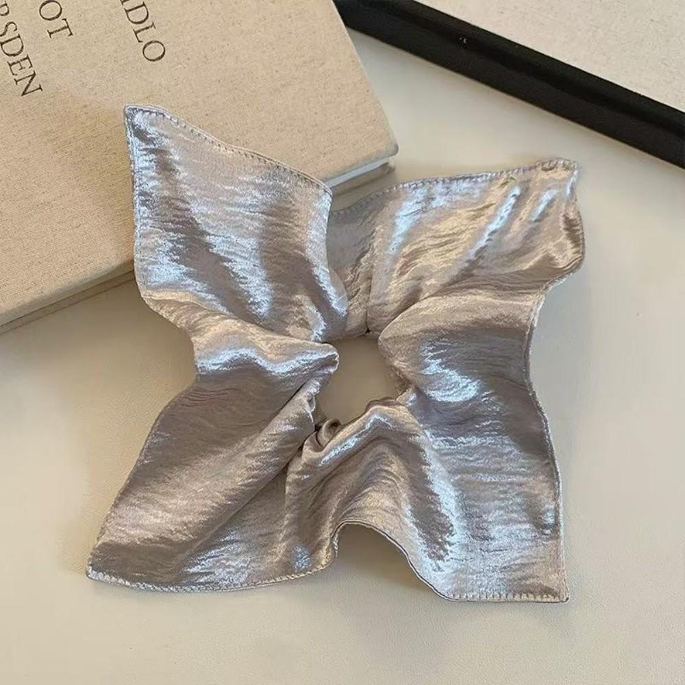 Solid Color Large Hair Tie Shiny Rubber Bands New Ponytail Hold Hair Accessories