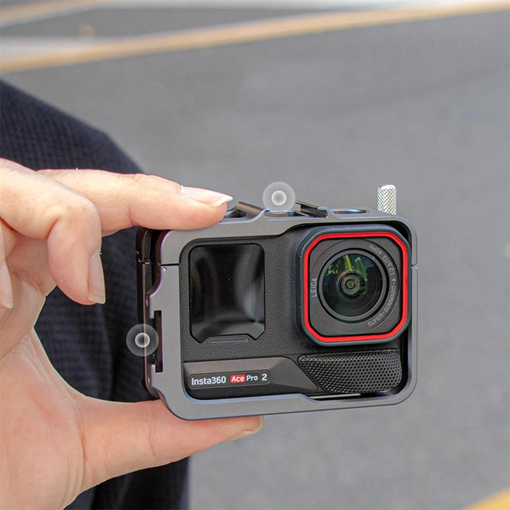 Metal Frame Cage for Insta360 Ace Pro 2 / Ace Pro / Ace Protective Durable Case With Cold Shoe Mount Camera Frame Accessories